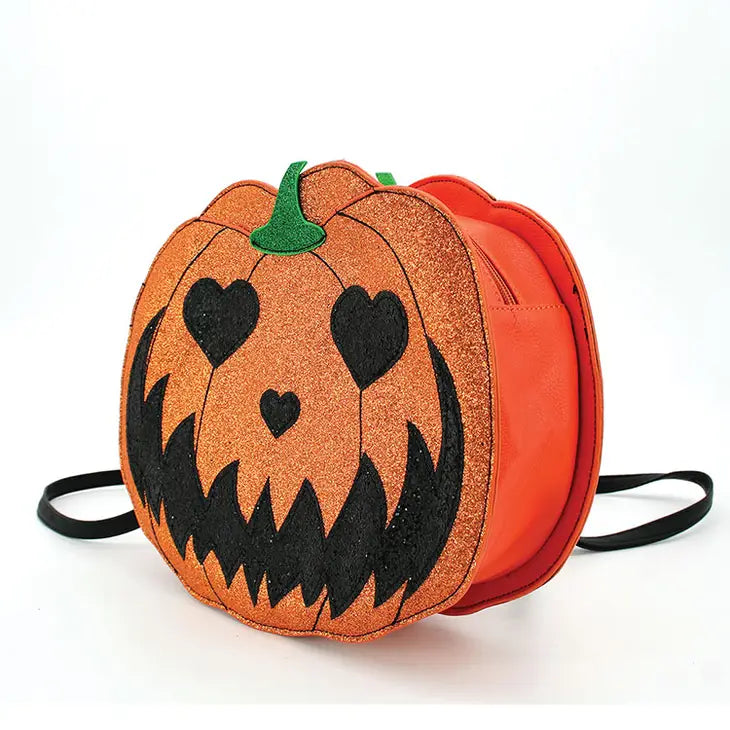 Sparkling Heart-Eyed Jack O' Lantern Backpack