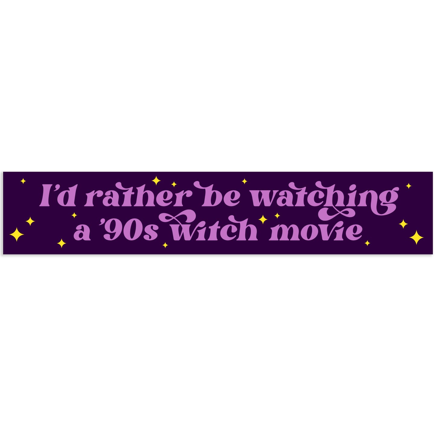 "I'd Rather Be Watching a 90s Witch Movie" Vinyl Sticker (Krystan Saint Cat)