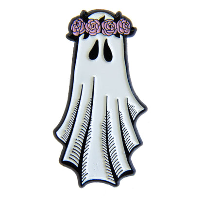 Ectogasm - Flower Crown Ghost Enamel Pin