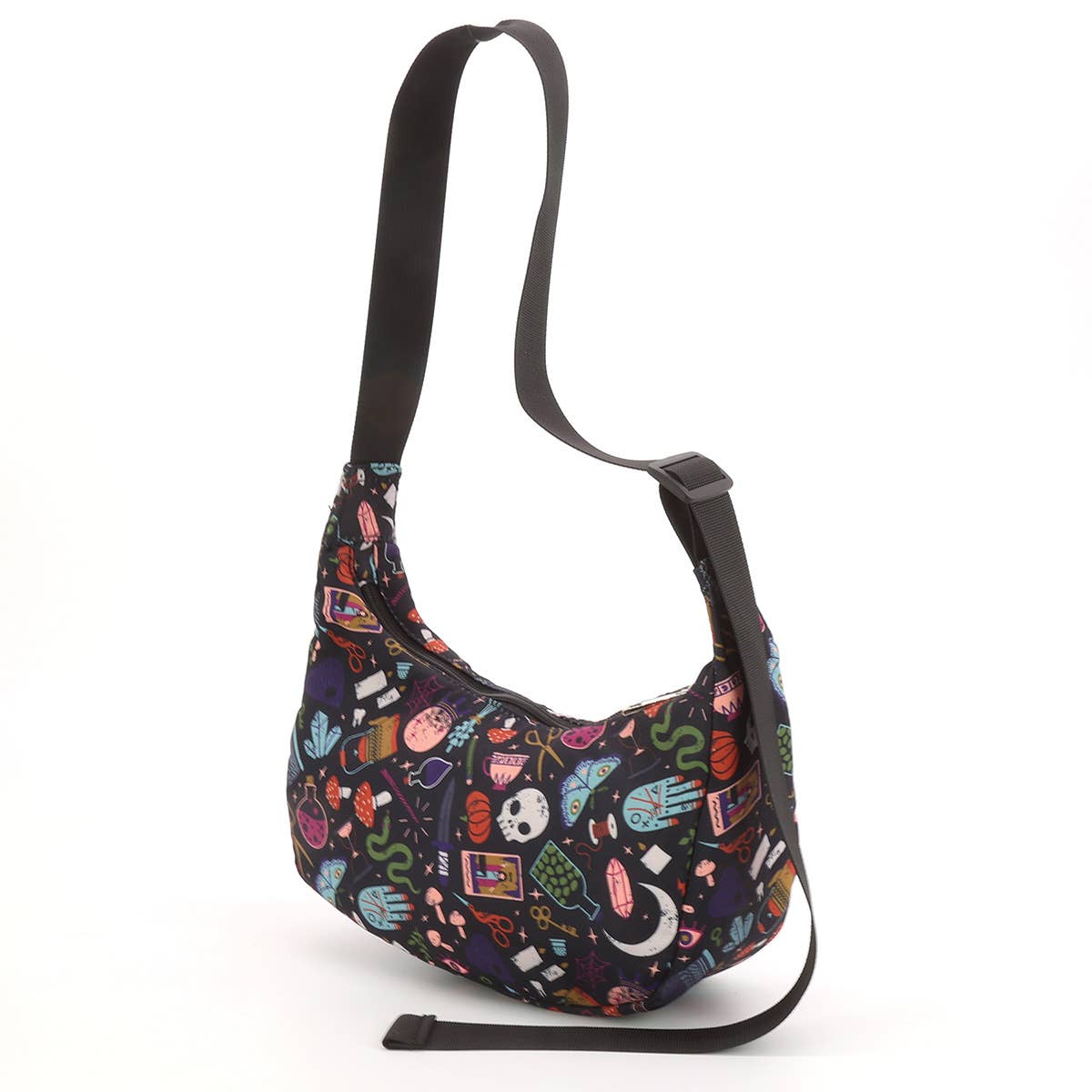 Magical Objects Shoulder Bag, Witchy Gothic Purse, Spooky Mystical Crossbody Vinyl Bag
