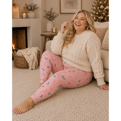 "Holiday Twist" Buttery Soft Leggings by Lipstick & Chrome