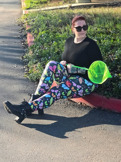 Rainbow Butterflies Leggings - High-quality Handcrafted Vibrant Spring Easter