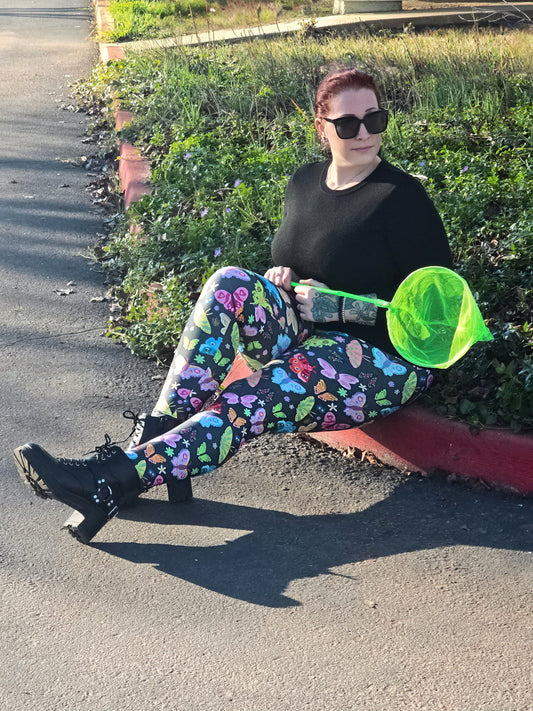 Rainbow Butterflies Leggings - High-quality Handcrafted Vibrant Spring Easter