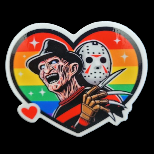 Freddy & Jason Rainbow Pride Sticker