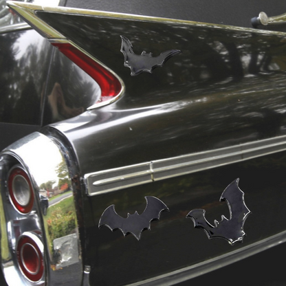Flying Bat Stick On Car Emblem Set