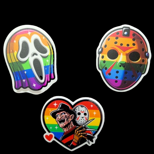 Freddy & Jason Rainbow Pride Sticker