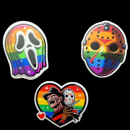 Freddy & Jason Rainbow Pride Sticker