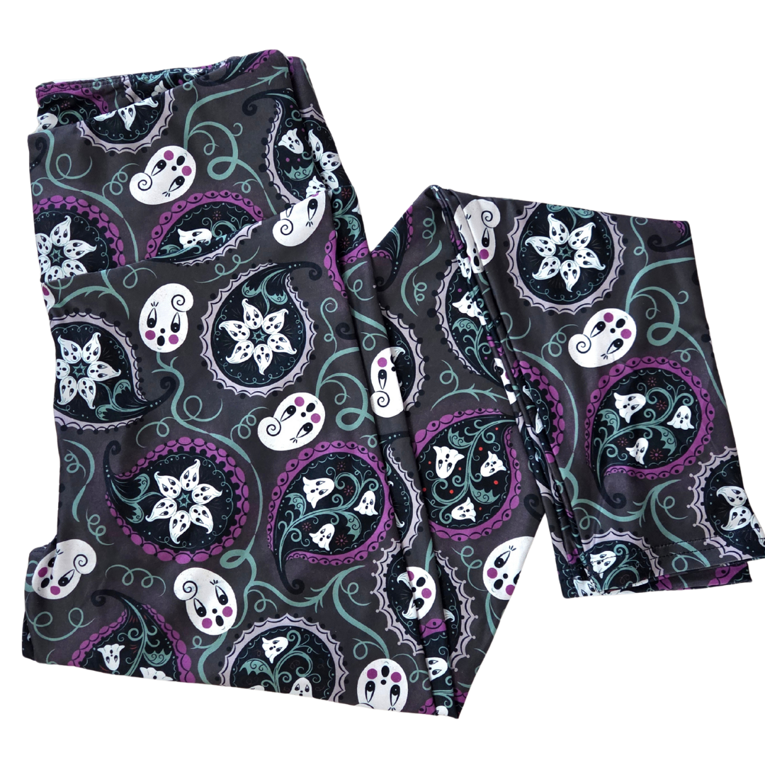 “Purple Paisley Gus Ghosts” Leggings (Limited Edition – Johanna Parker Exclusive)