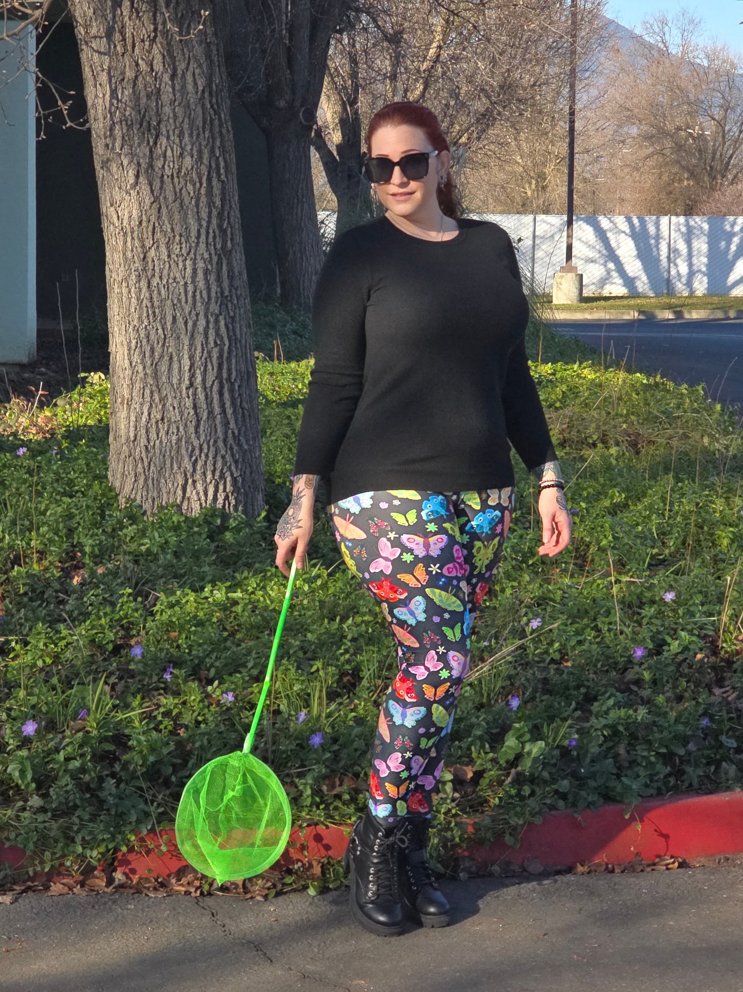 Rainbow Butterflies Leggings - High-quality Handcrafted Vibrant Spring Easter