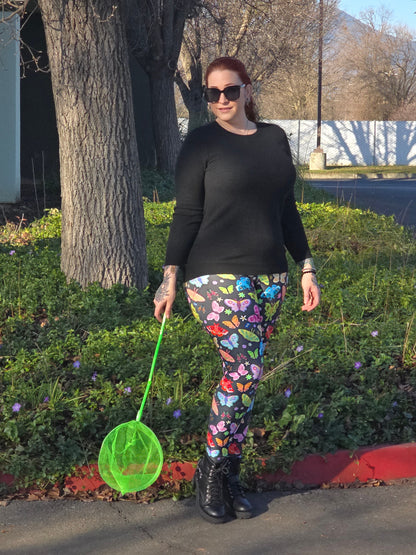 Rainbow Butterflies Leggings - High-quality Handcrafted Vibrant Spring Easter
