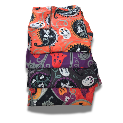 “Orange Paisley Gus Ghosts” Biker Shorts with Pockets (Limited Edition – Johanna Parker Exclusive)