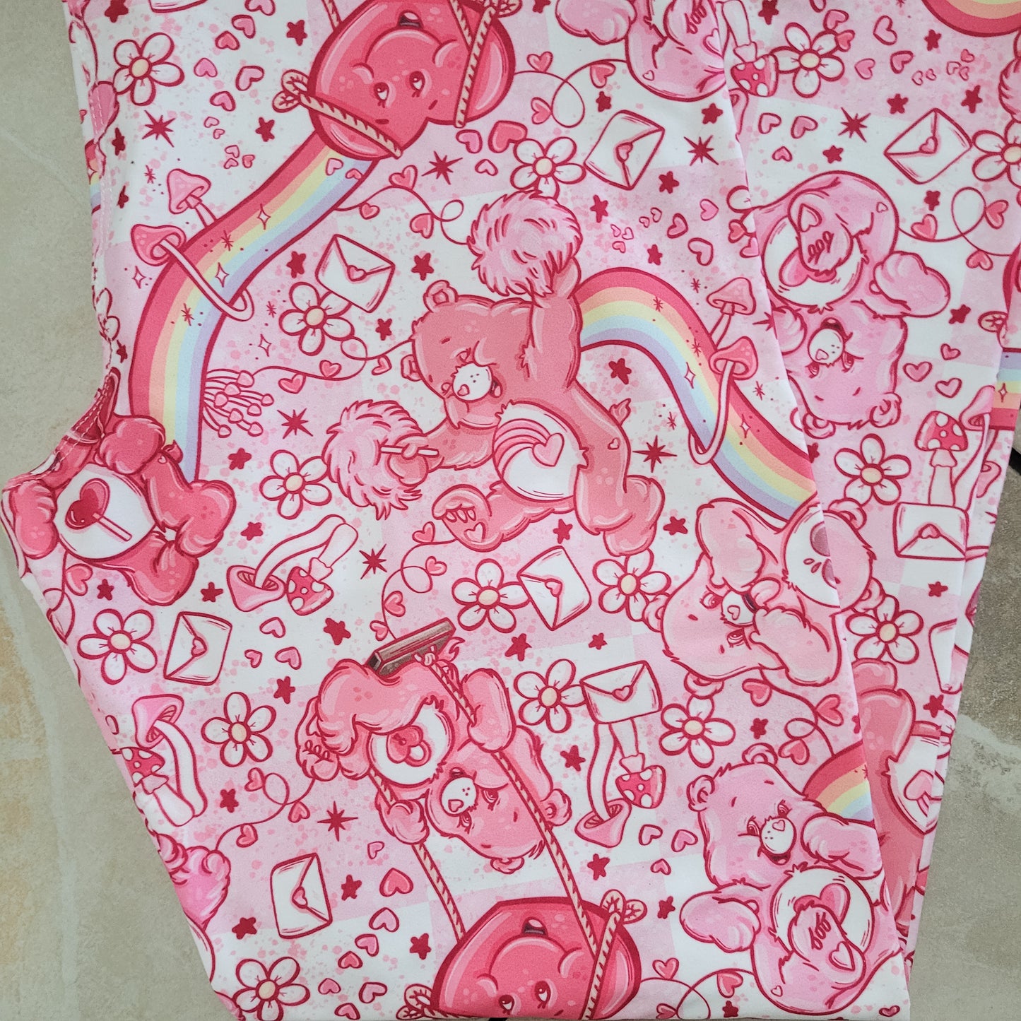 Care Hearts (Semi-Exclusive) - 1980s Cartoon Hearts Valentine's Day Love High-quality Handcrafted Vibrant Leggings