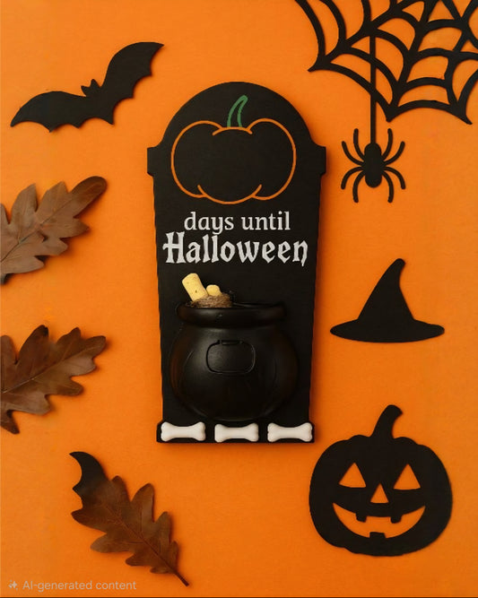 Halloween Gravestone Chalkboard Countdown