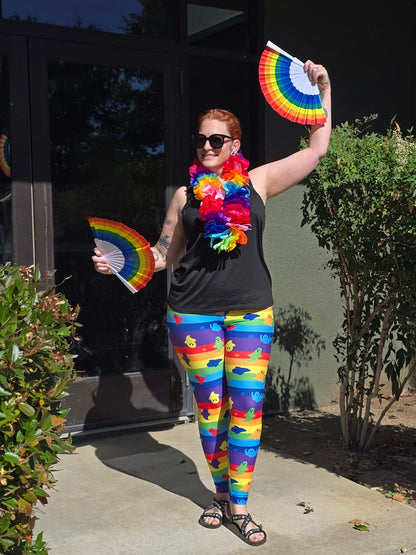 Ghostie Pride Exclusive Leggings - High-quality Handcrafted Vibrant LGBTQ+ Rainbow Ghosts