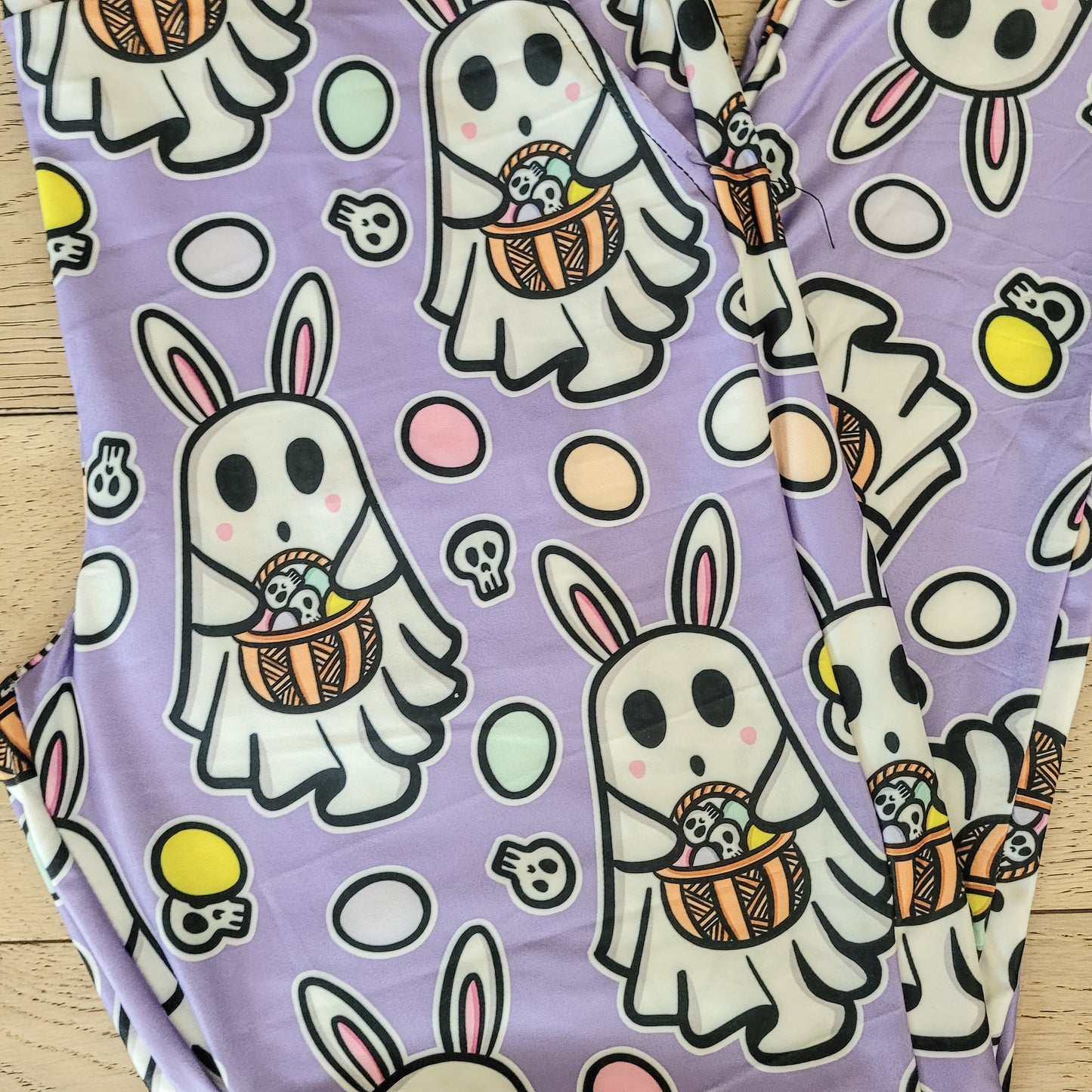 Ghost Bunnies Pocket Leggings (Exclusive) - Easter High-quality Handcrafted Vibrant Leggings