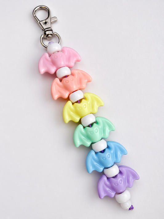 Rainbow Pastel Bat Keychain - Pride June