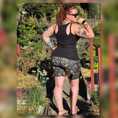 Spooky Sweet Garden (Johanna Parker Exclusive) Pocket Biker Shorts - High-quality Handcrafted Vibrant Bike Shorts