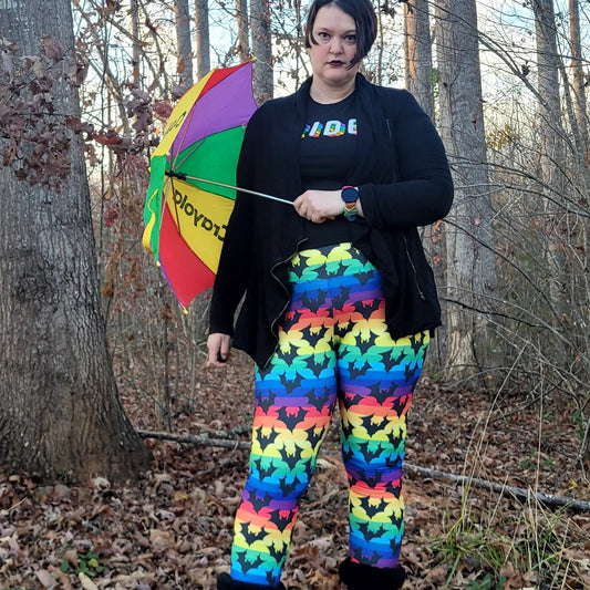 Rainbow Bats (Exclusive) - High-quality Handcrafted Vibrant Leggings