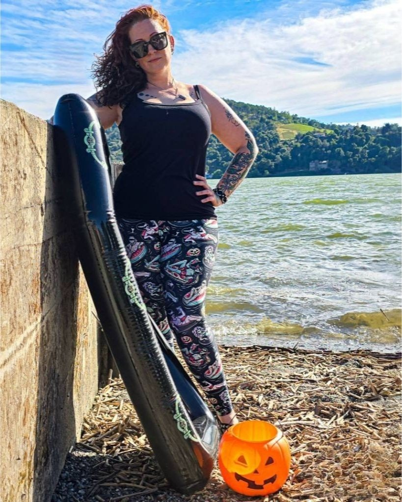 Pool Ghouls Leggings - High-quality Handcrafted Vibrant Summer Spooky