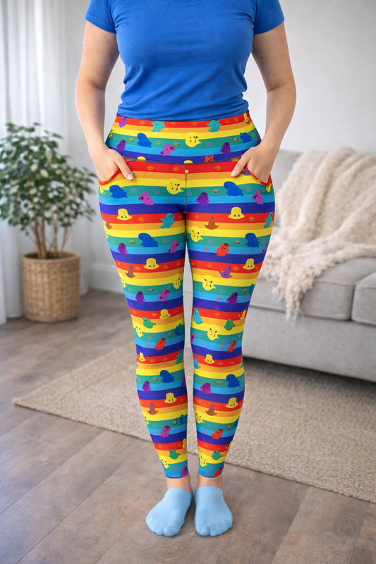 PRE-ORDER: Ghostie Pride Exclusive Leggings - High-quality Handcrafted Vibrant LGBTQ+ Rainbow Ghosts