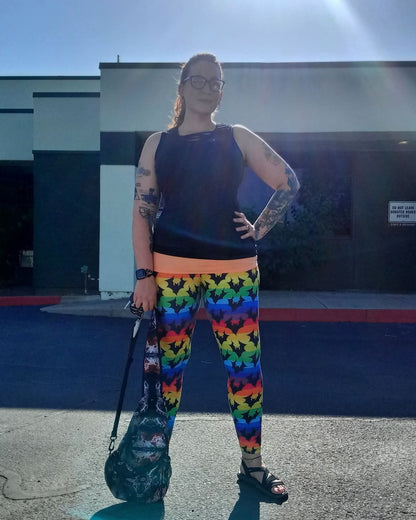 Rainbow Bats (Exclusive) - High-quality Handcrafted Vibrant Leggings