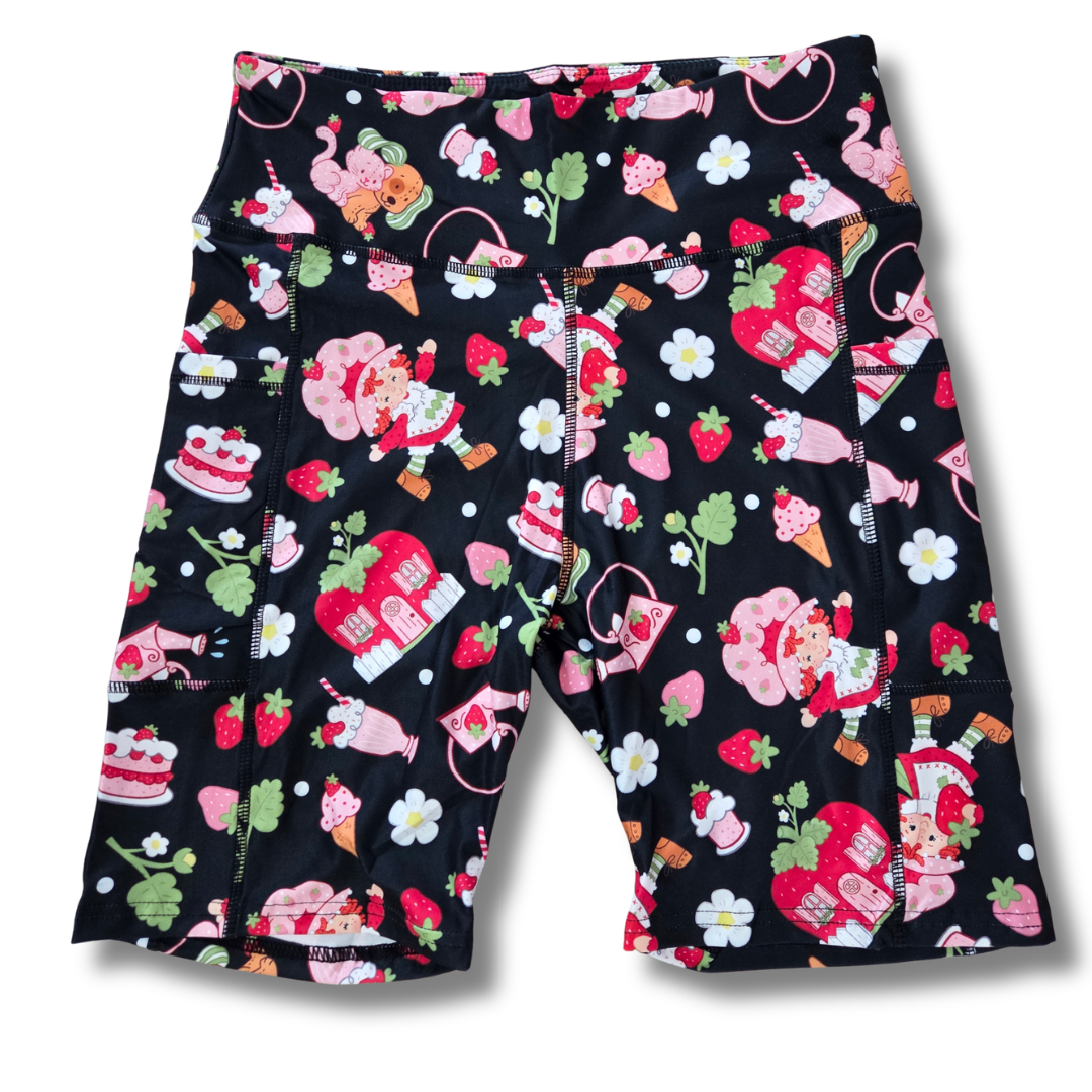 “SSC" Biker Shorts with Pockets (Limited Edition – The Sketchy Pumpkin) Strawberry