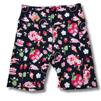 “SSC" Biker Shorts with Pockets (Limited Edition – The Sketchy Pumpkin) Strawberry