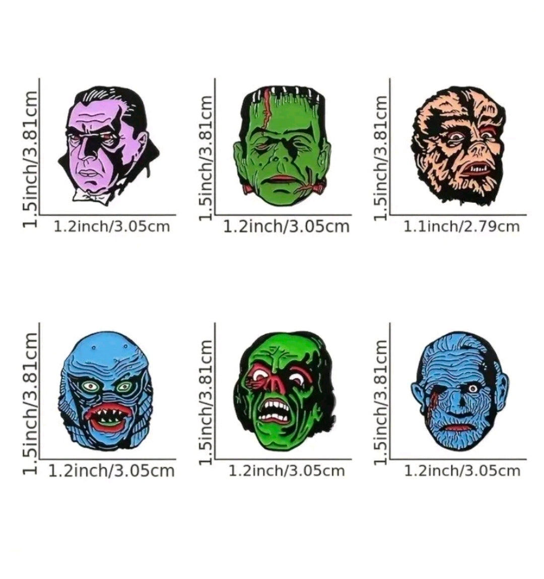 Movie Monsters Enamel Pins