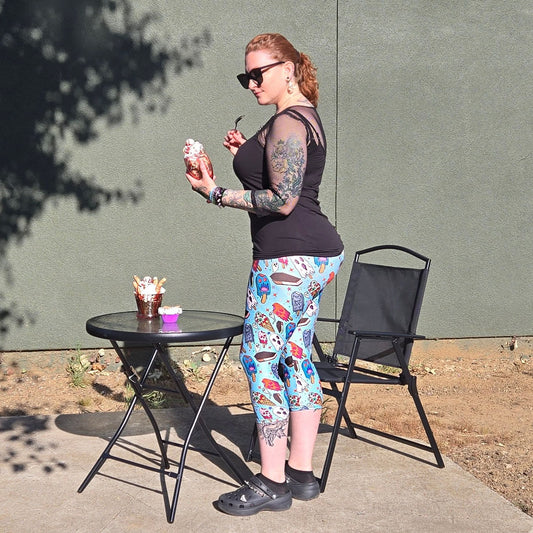Monster Ice Cream Capris, Leggings & Biker Shorts (Exclusive) - High-quality Handcrafted Vibrant Leggings