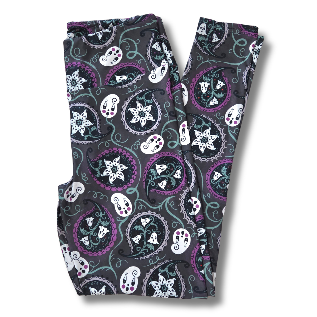 “Purple Paisley Gus Ghosts” Leggings (Limited Edition – Johanna Parker Exclusive)