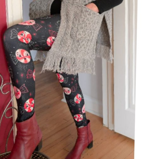 "Twilight Merrymint Flight" (Johanna Parker Exclusive) Christmas Mint Candy- Leggings