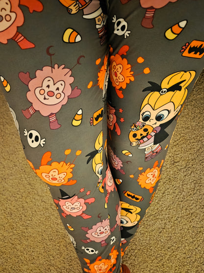 Spooky Sprites (Exclusive print by The Sketchy Pumpkin) - High-quality Handcrafted Vibrant Leggings