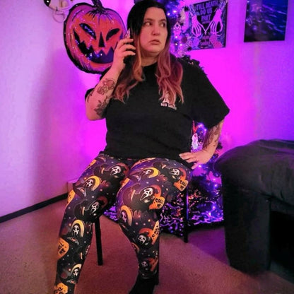 Ghostface Neon (Semi-Exclusive) - High-quality Handcrafted Vibrant Leggings