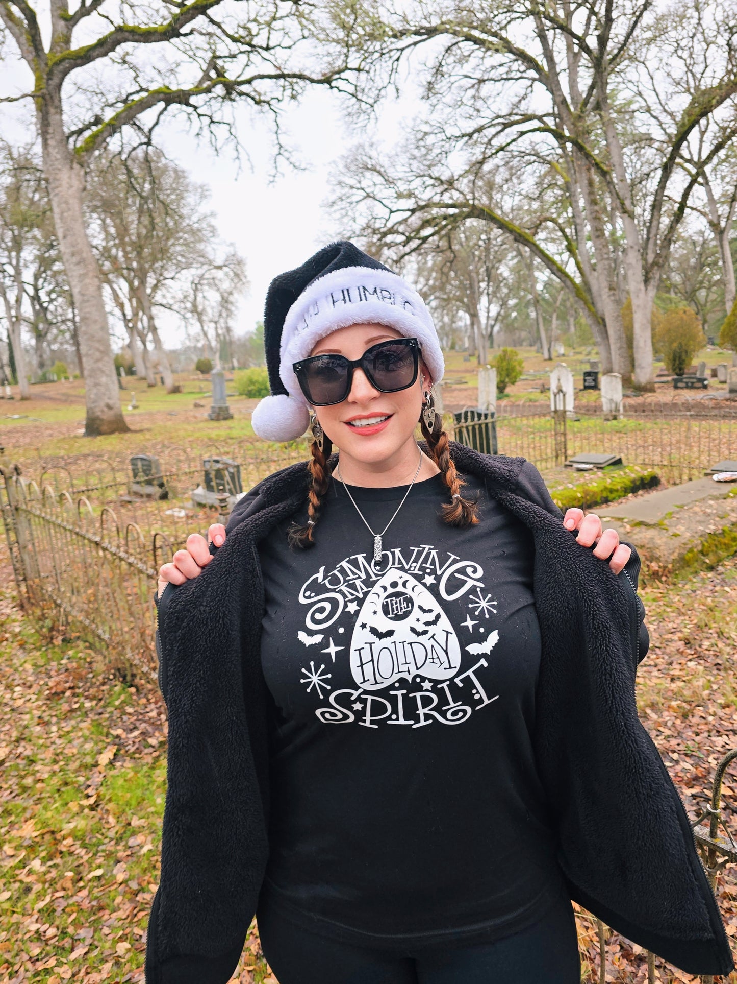 "Summoning the Holiday Spirit" Planchette Ouija Spooky Holiday Tee - Unisex Shirt