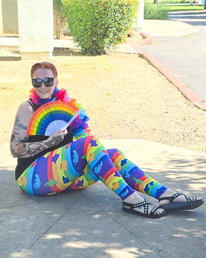Ghostie Pride Exclusive Leggings - High-quality Handcrafted Vibrant LGBTQ+ Rainbow Ghosts