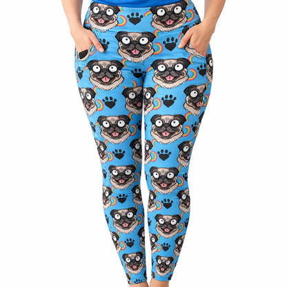 Mr. Pug Exclusive Leggings - High-quality Handcrafted Vibrant Dog Mom Canine Dogs Pugs