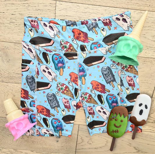 Monster Ice Cream Capris, Leggings & Biker Shorts (Exclusive) - High-quality Handcrafted Vibrant Leggings
