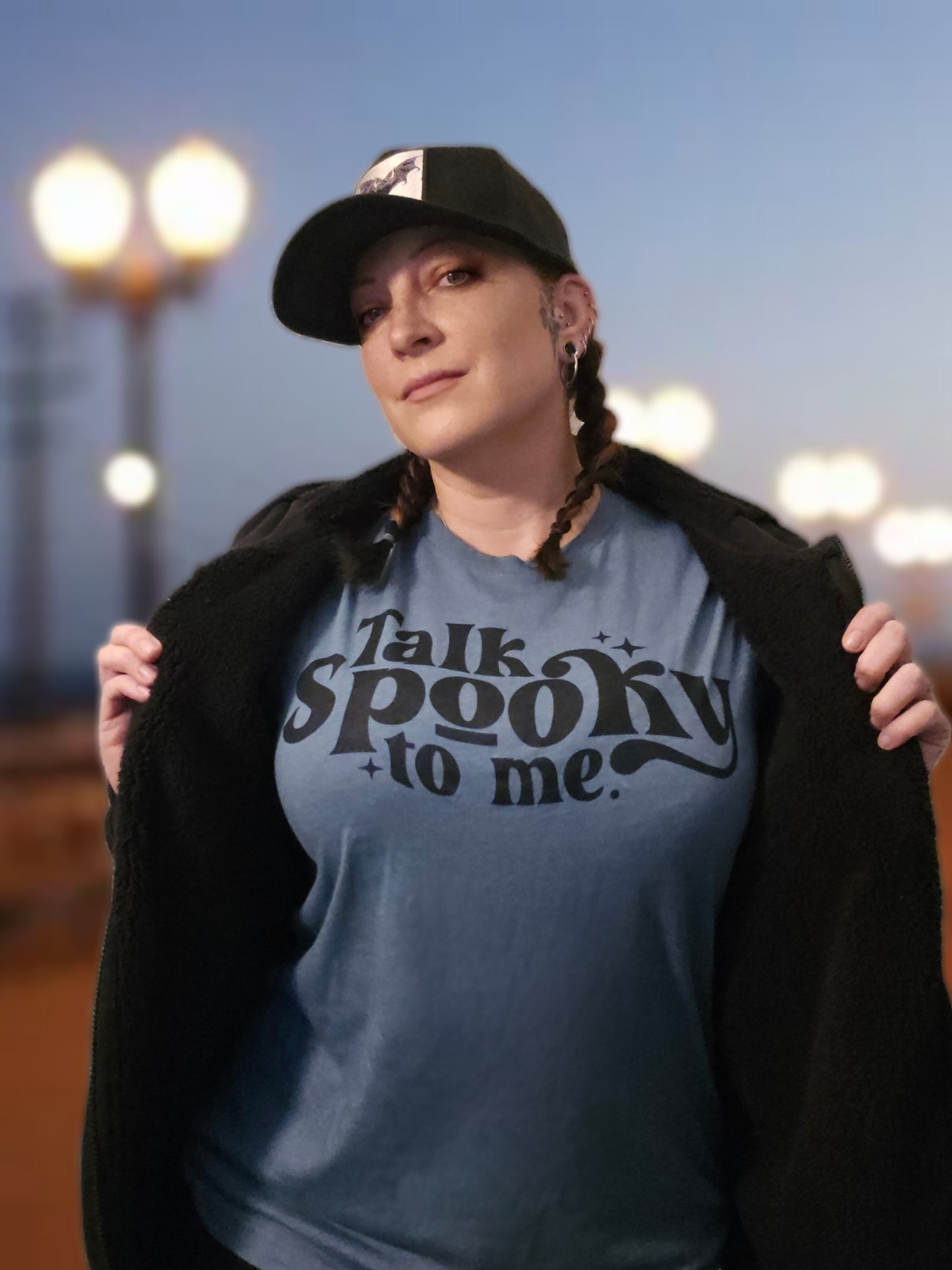 "Talk Spooky To Me Tee" — Graphic T‑Shirt