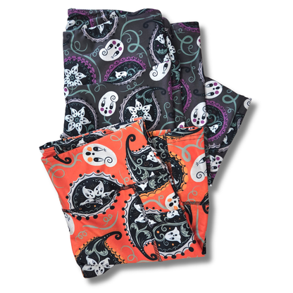 “Orange Paisley Gus Ghosts” Biker Shorts with Pockets (Limited Edition – Johanna Parker Exclusive)