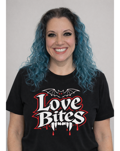 "Love Bites" Valloween Vampire Tee - Unisex Shirt Valoween Spooky
