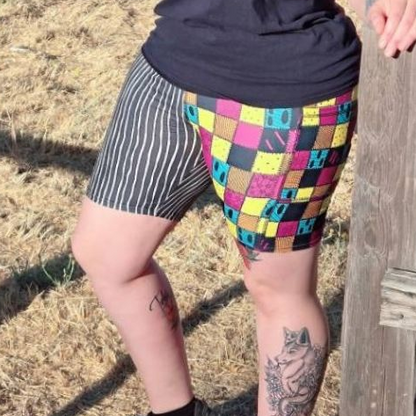 Jack & Sally Halloween Couple (Unique Exclusive) Pocket Biker Shorts - High-quality Handcrafted Vibrant Bike Shorts