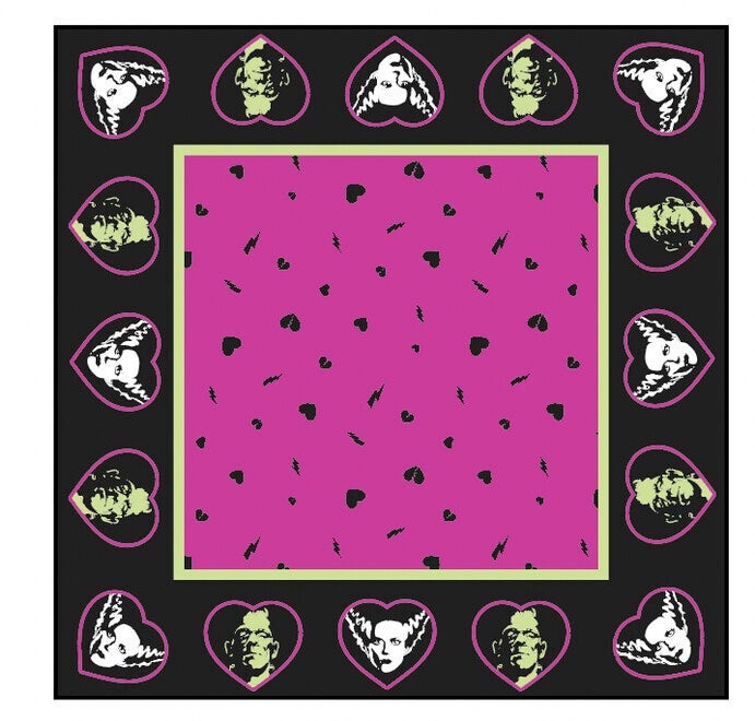 Halloween Printed Hair Scarves - Universal Monsters, Floral Pumpkins, Day of The Dead (Unique Vintage)