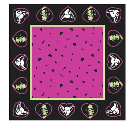Halloween Printed Hair Scarves - Universal Monsters, Floral Pumpkins, Day of The Dead (Unique Vintage)