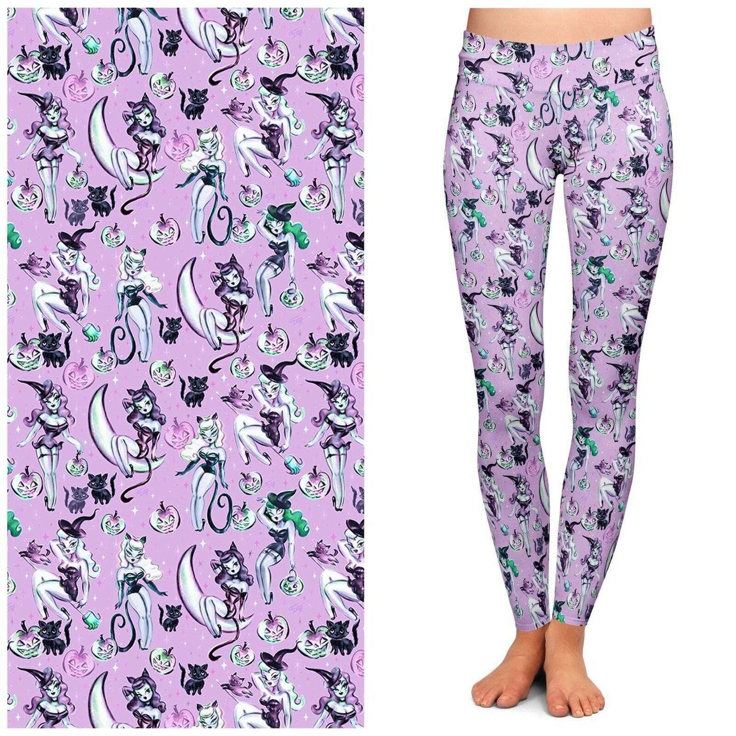 Vintage Witches Light Leggings by Miss Fluff x Lipstick & Chrome TC2