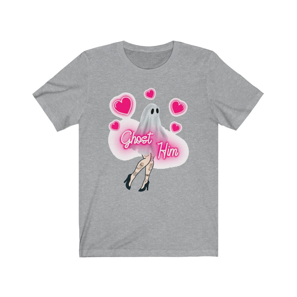 "Ghost Him" Sexy Legs And Pink Hearts Tee - Unisex Shirt