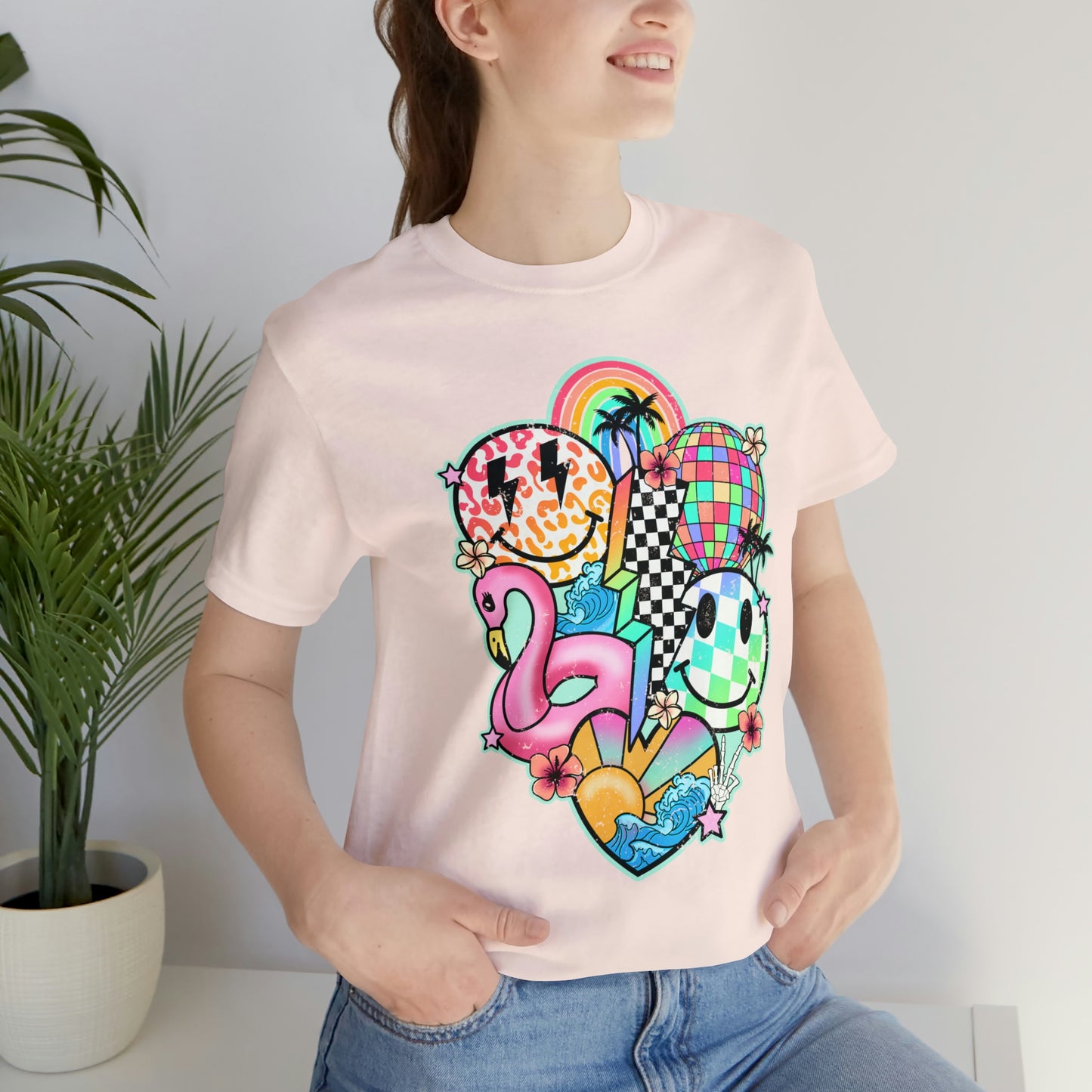 Neon Smiley Pool Party Tee - Unisex Shirt