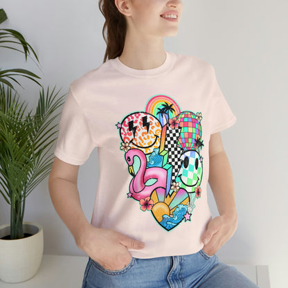Neon Smiley Pool Party Tee - Unisex Shirt