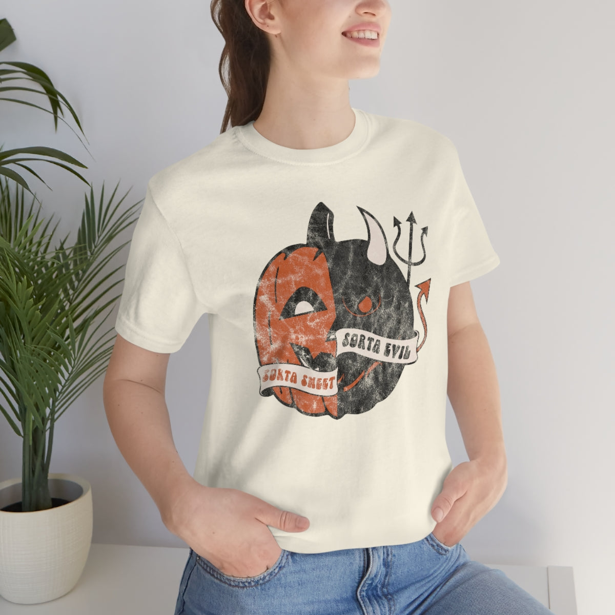 "Sorta Sweet Sorta Evil'" Jack-O-Lantern Tee - Unisex Shirt