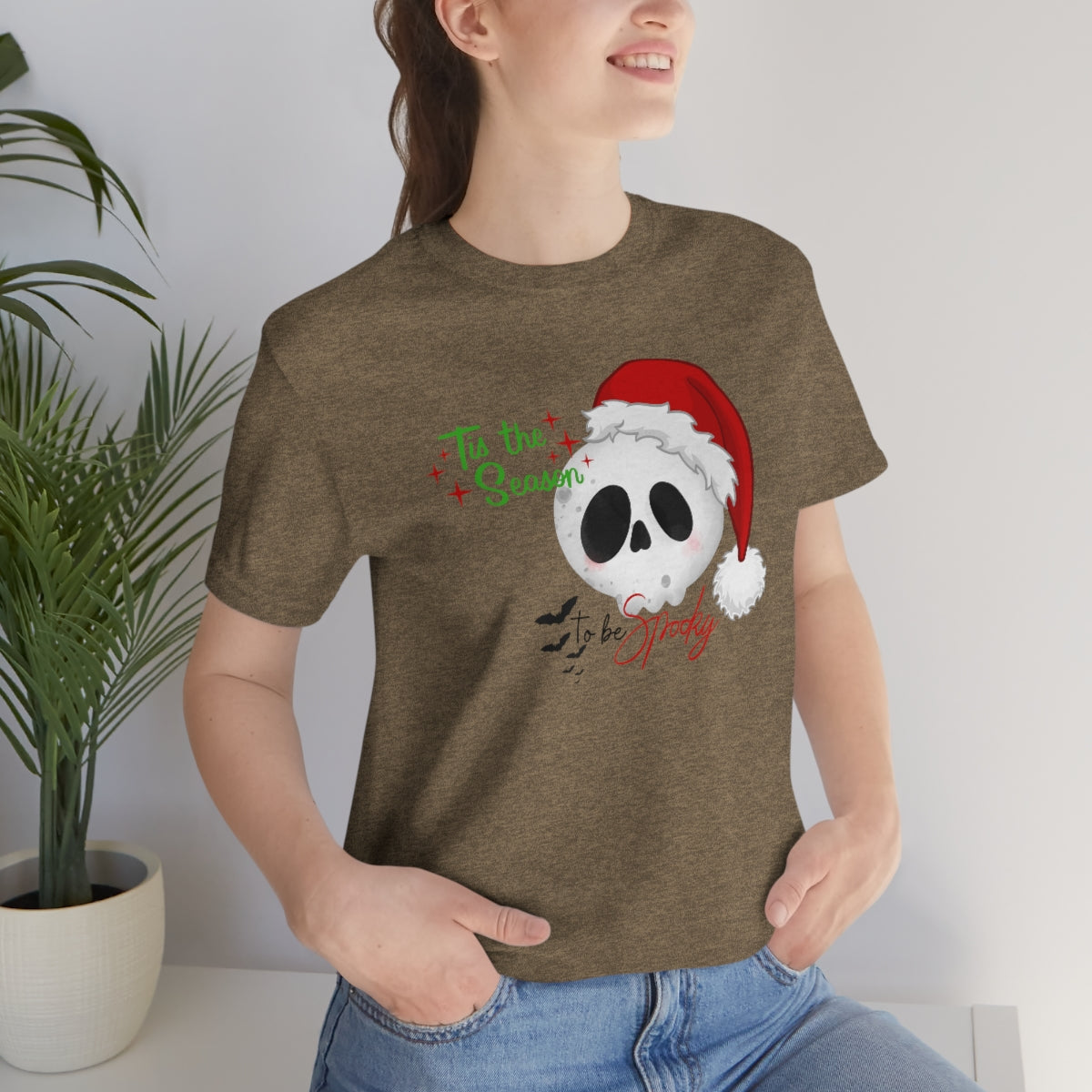 "Tis the Season to be Spooky'" Skull Santa Christmas Tee - Unisex Shirt