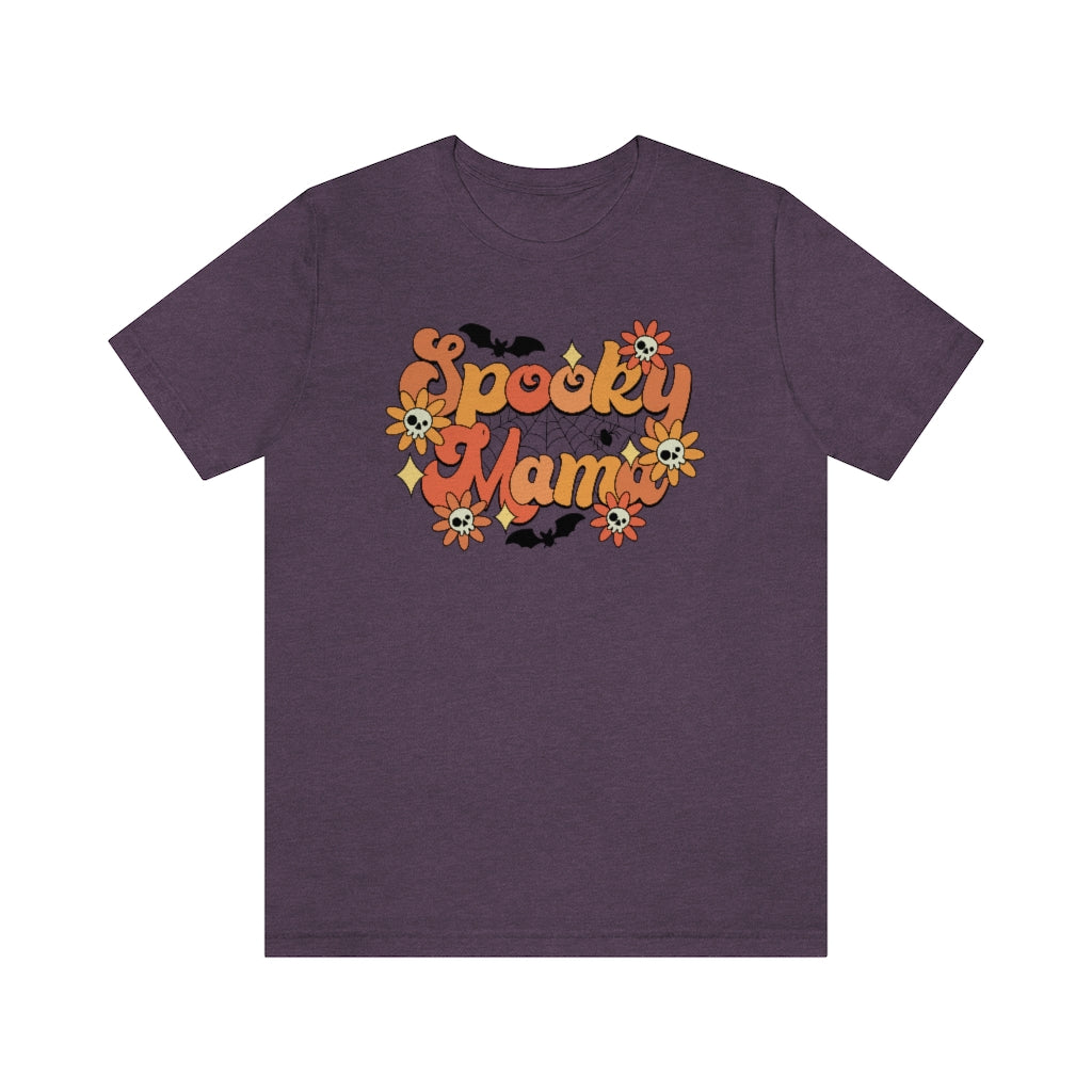 Bats Flowers And Skulls Summer "Spooky Mama" Tee - Unisex Shirt
